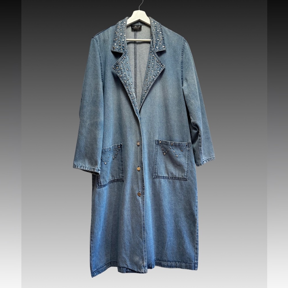 MASS Paris NYC 80’s embellished oversized denim duster